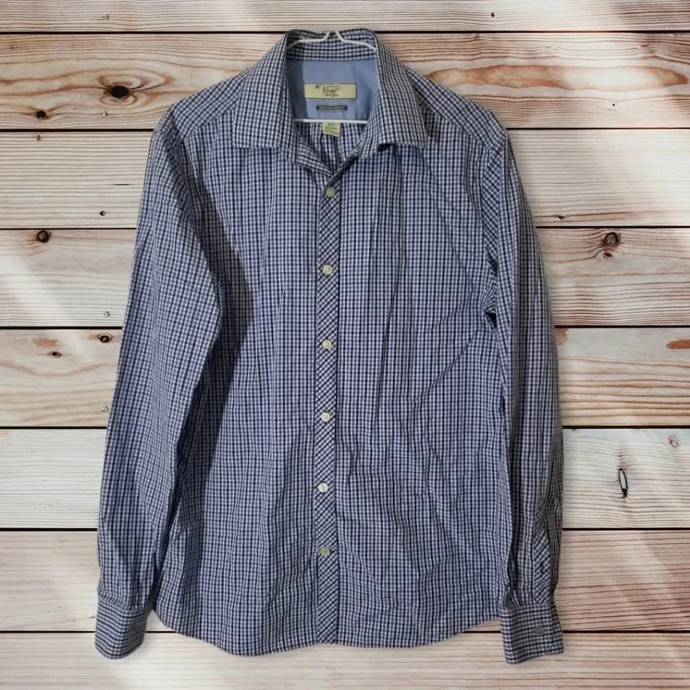 Original Penguin | Blue Gingham Slim Fit Shirt Sz 15.5  3/$15